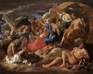 Helios y Faetón con Saturno y las Cuatro Estaciones del pintor clásico Nicolas Poussin Pinturas al óleo